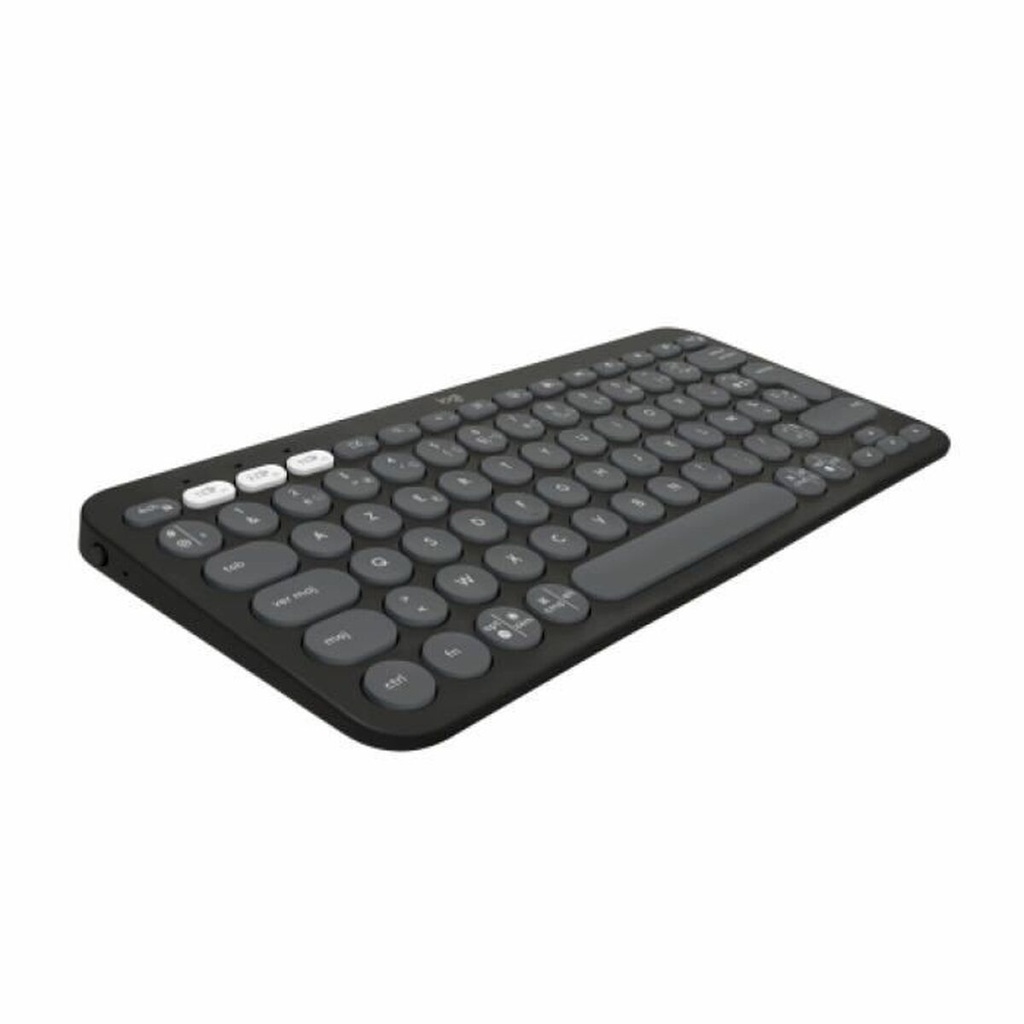 Teclado Bluetooth con Soporte para Tablet Logitech K380 Francés Gris Grafito Gris oscuro AZERTY