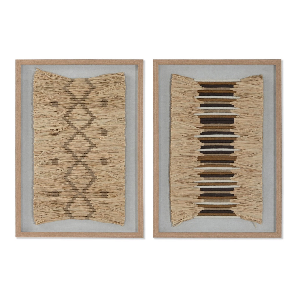 Painting 3D Home ESPRIT Raffia polystyrene 50 x 3 x 70 cm 50 x 3,5 x 70 cm