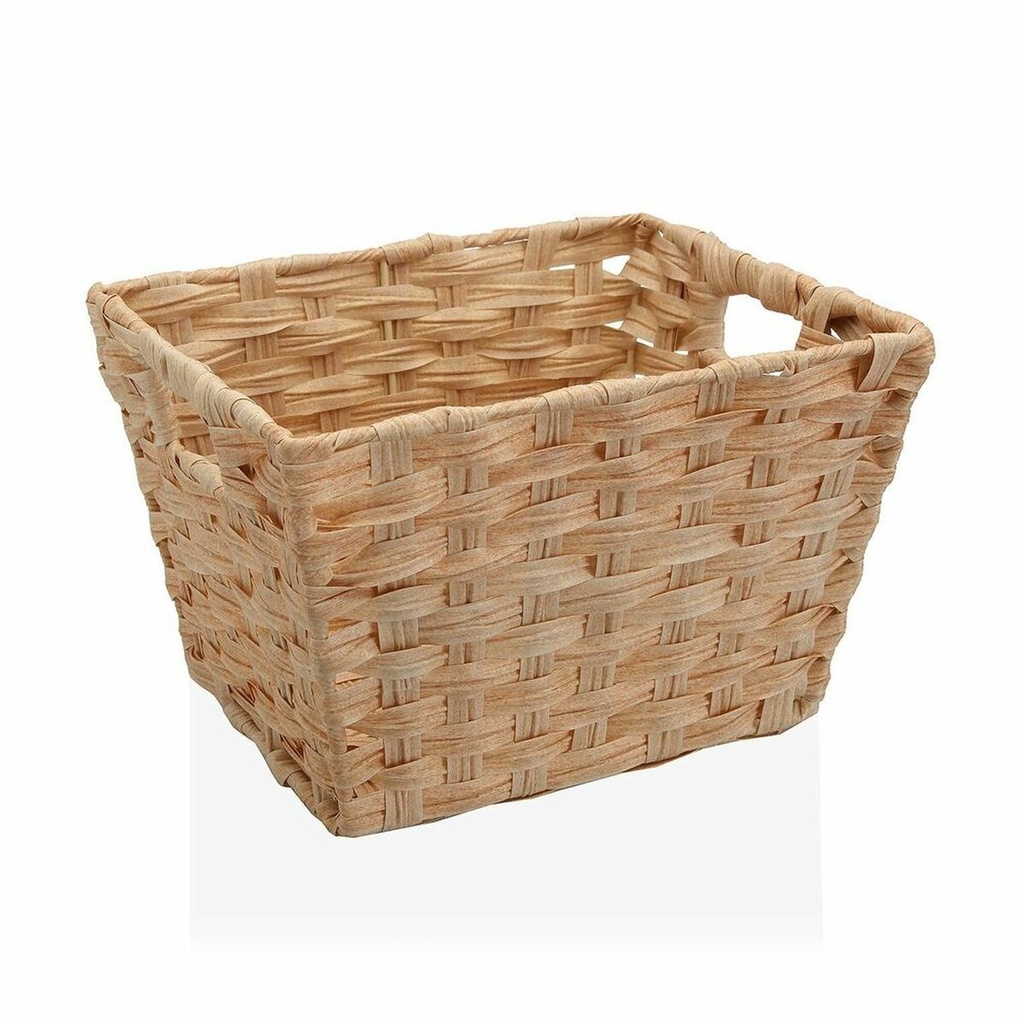 Multi-purpose basket Versa 24 x 19 x 29 cm With handles Beige