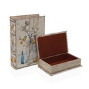 Decorative box Versa Canvas MDF Wood Tree
