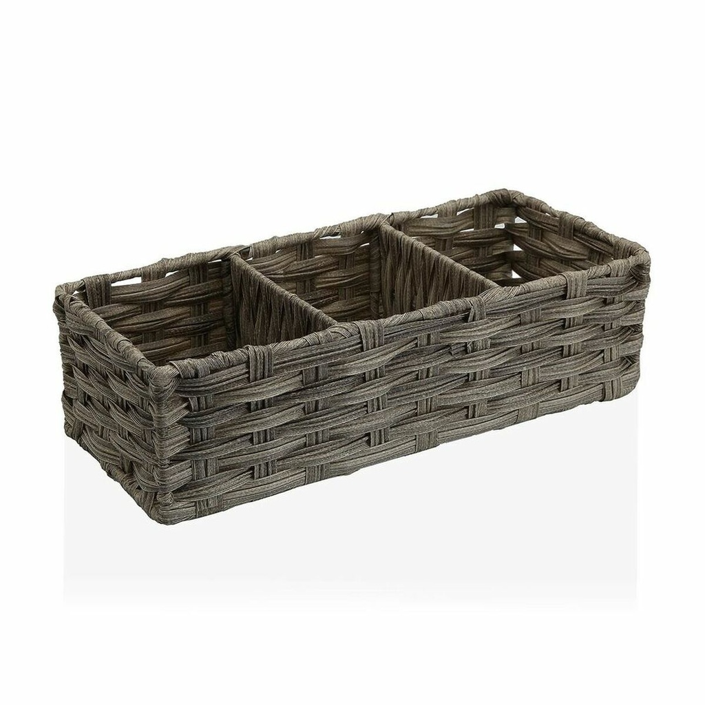Multi-purpose basket Versa 15,2 x 10,2 x 35,6 cm 3 Compartments Grey