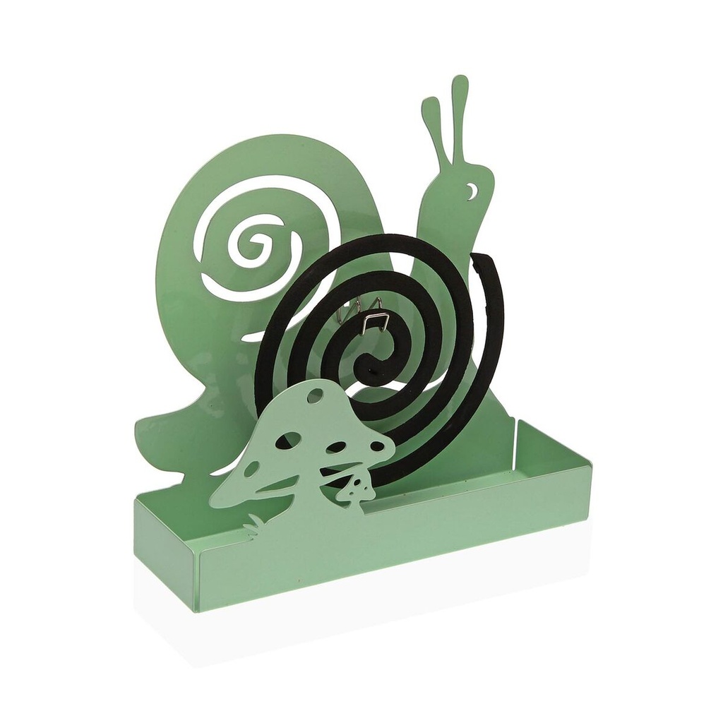 Support for mosquito coils Versa Green Metal 5 x 17 x 17 cm Snail