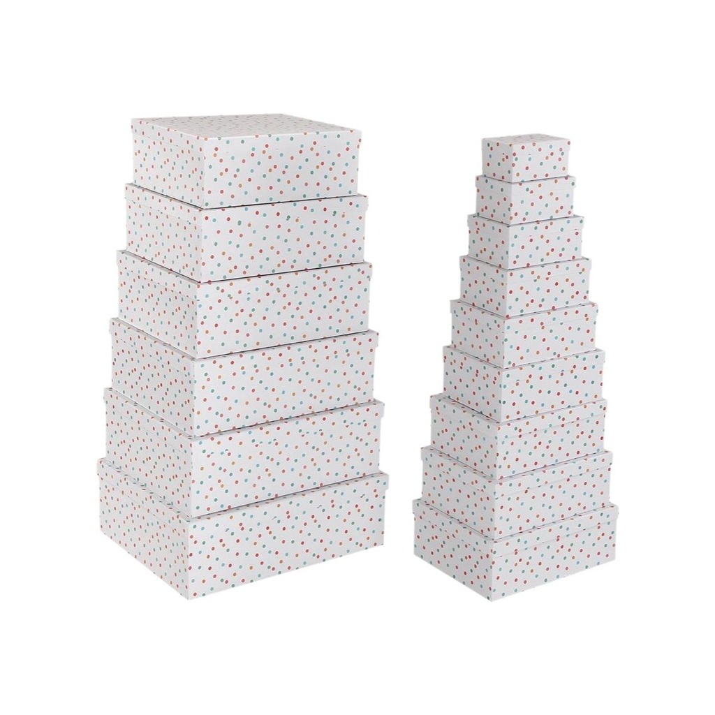 Set of decorative boxes Versa Cardboard (15 Pieces)