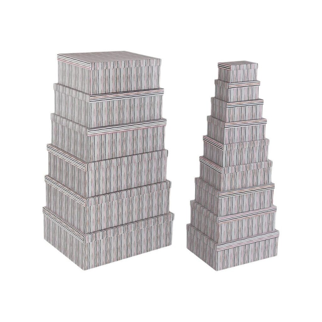 Set of decorative boxes Versa Cardboard (15 Pieces)