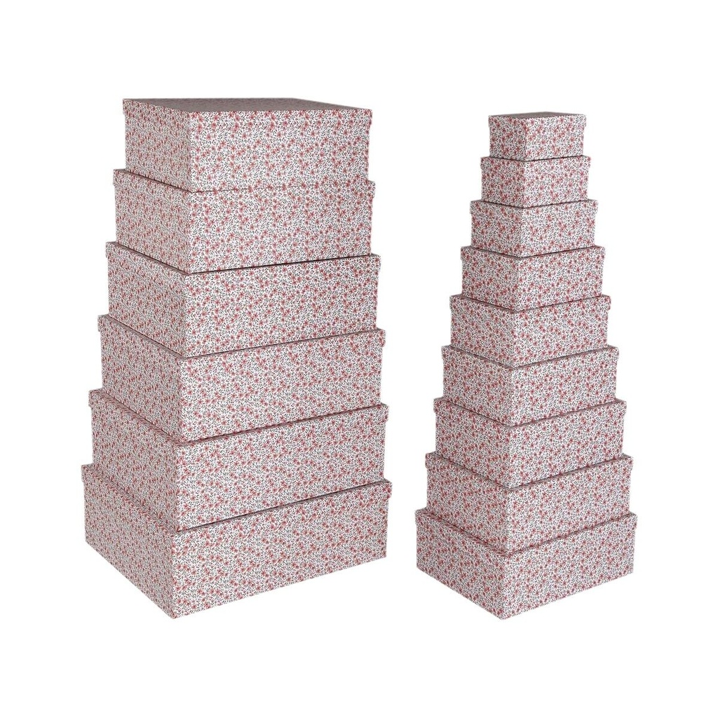Set of decorative boxes Versa Red Cardboard Roses (15 Pieces)