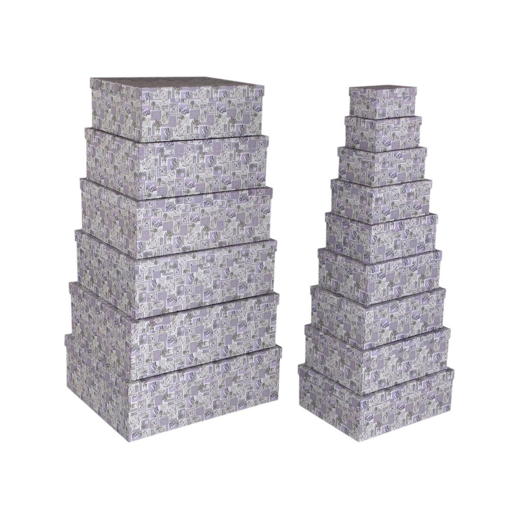 Set of decorative boxes Versa Cardboard Lavendar (15 Pieces)
