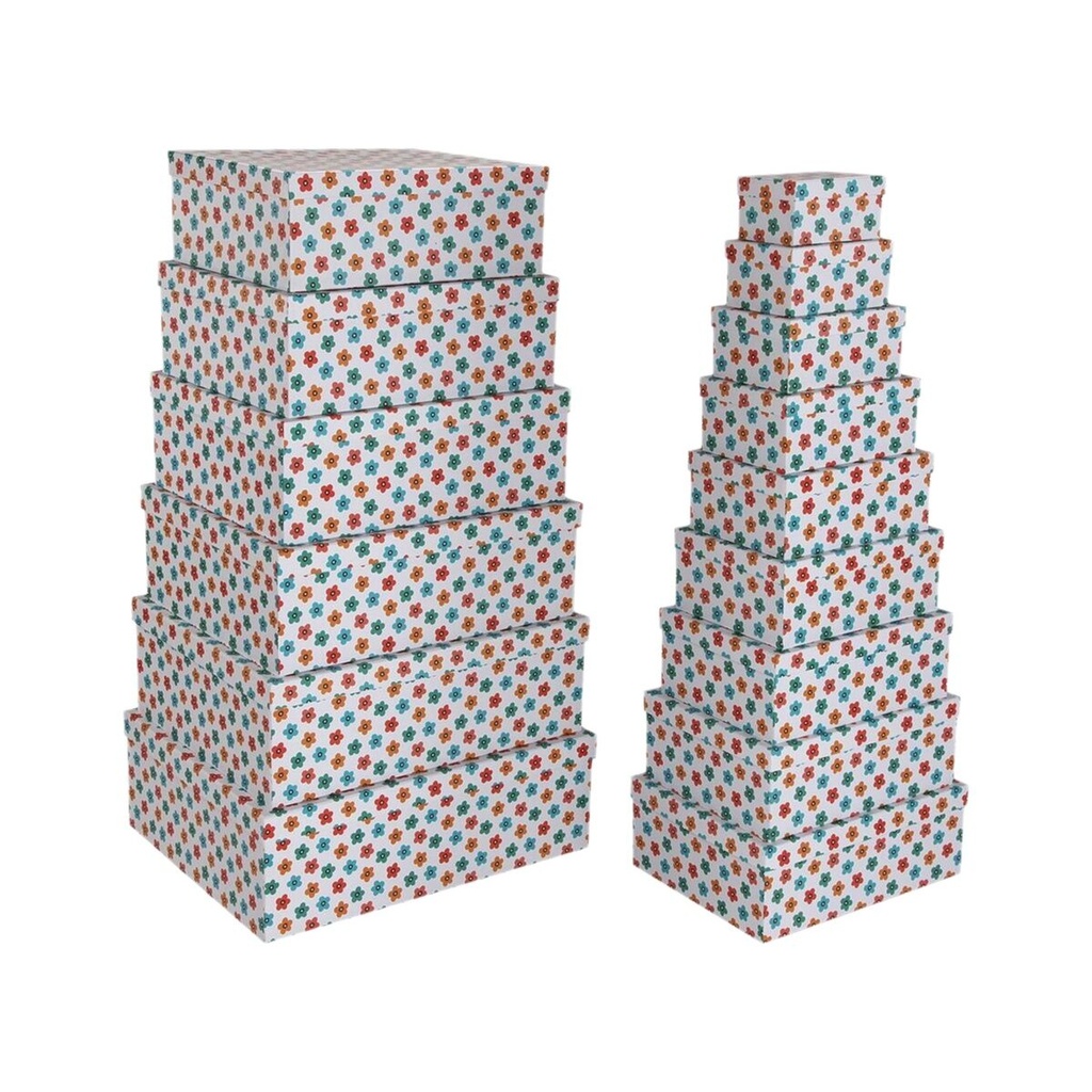 Set of decorative boxes Versa Cardboard (15 Pieces)