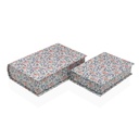 Decorative box Versa Canvas MDF Wood Flowers Book