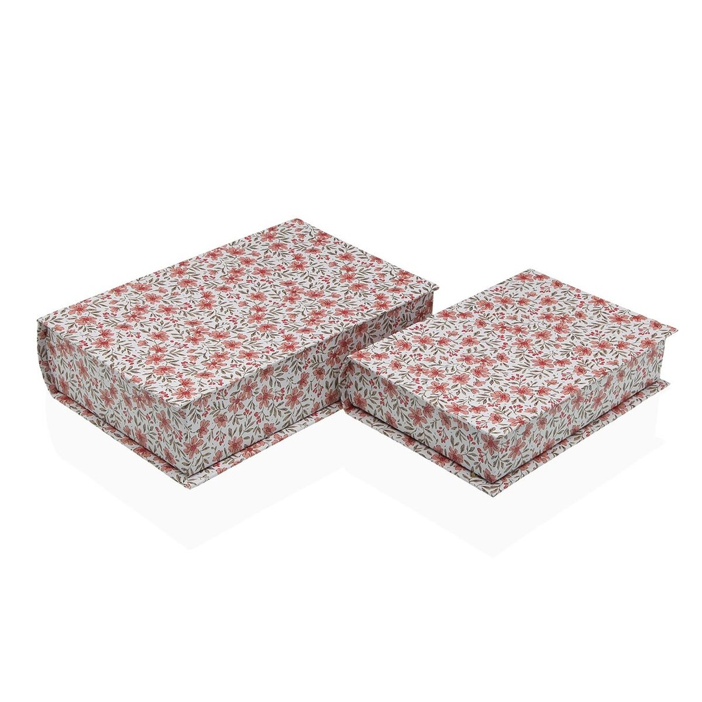 Decorative box Versa Canvas MDF Wood Book Roses