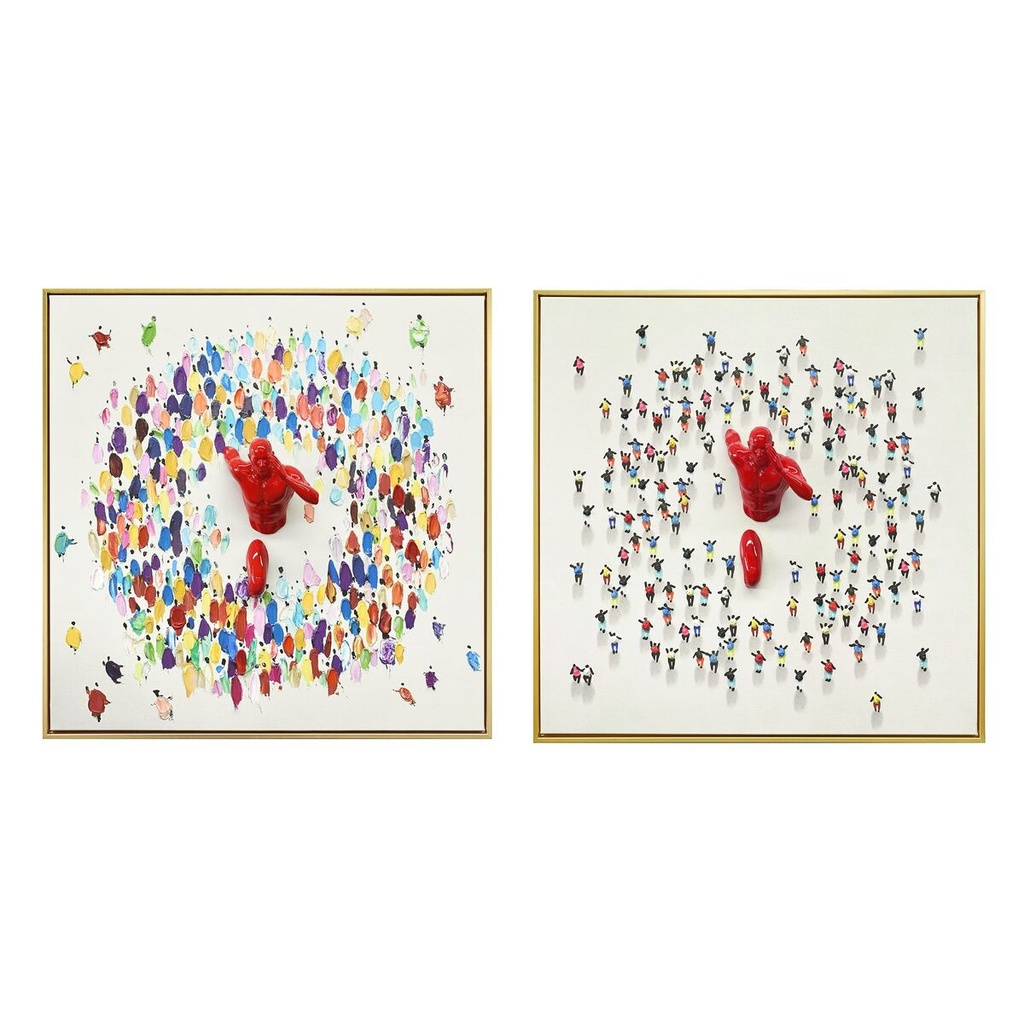 Canvas Home ESPRIT Resin polystyrene Canvas 80 x 3,5 x 80 cm