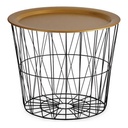 Mesa auxiliar Negro Dorado Metal 52 x 40 x 52 cm