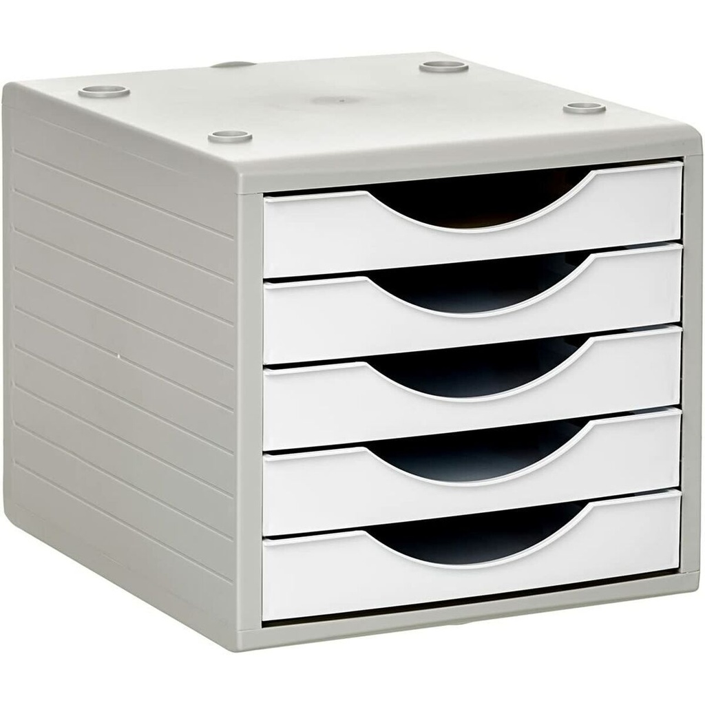 Archivador Modular Archivo 2000 ArchivoTec Serie 4000 5 cajones Din A4 Blanco Pastel 34 x 27 x 26 cm
