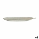 Centro de Mesa Gift Decor LH520814 Blanco Madera MDF 59,5 x 3 x 21,6 cm Decoración Hoja de planta (6 Unidades)