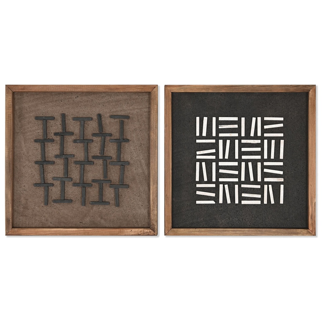 Painting Home ESPRIT Pinewood Recycled Wood 44 x 8 x 44 cm 40,2 x 4 x 40,2 cm