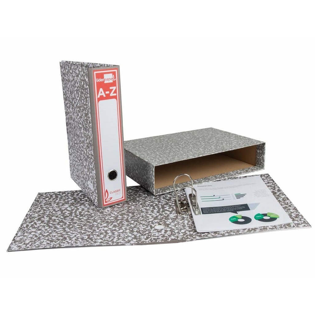 Carpeta de anillas Liderpapel AZ49 A4 Gris (1 unidad)