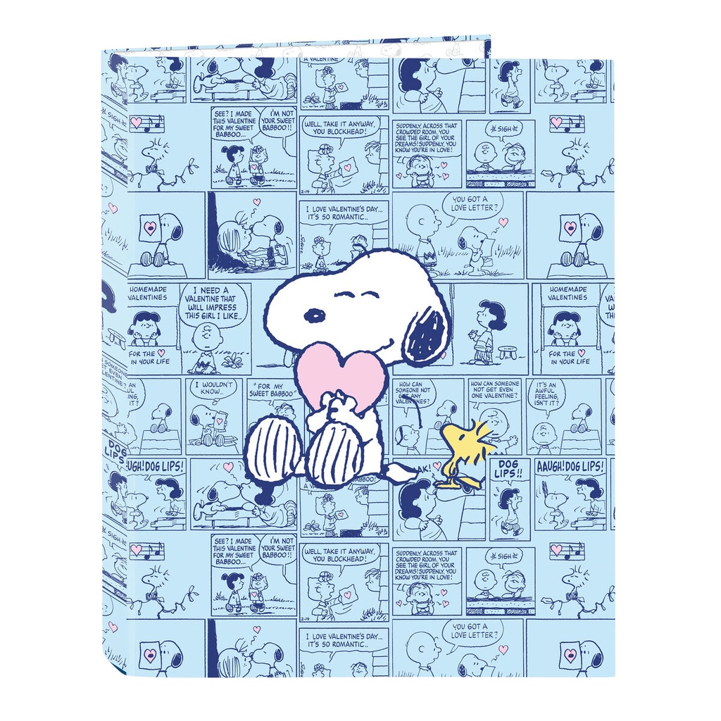 Carpeta de anillas Snoopy Love Azul A4 26.5 x 33 x 4 cm