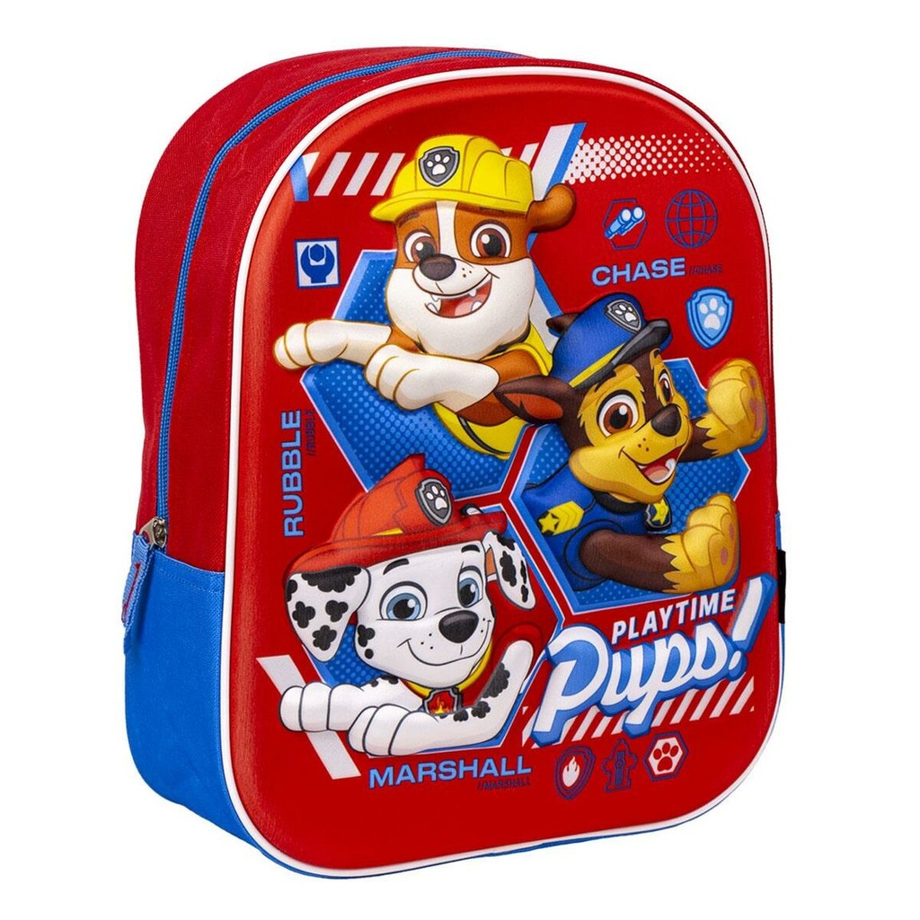 Mochila Infantil 3D The Paw Patrol Rojo 25 x 31 x 10 cm