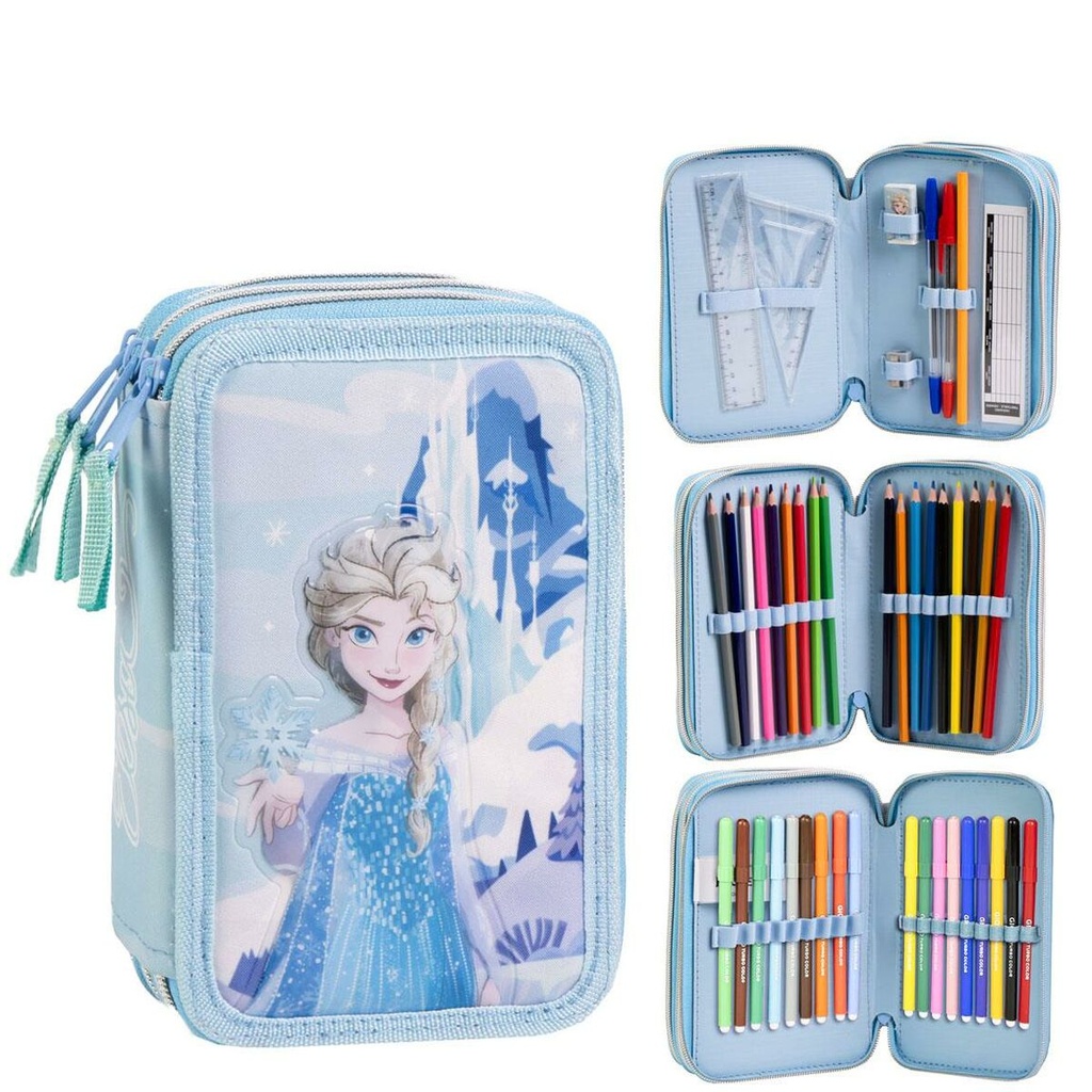 School Case with Accessories Frozen Dark blue 41 x 58 x 3 cm
