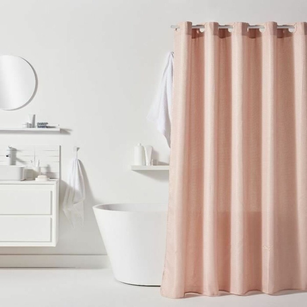 Cortina de Ducha TODAY Rosa Rose Poliéster 180 x 200 cm (12 Unidades)