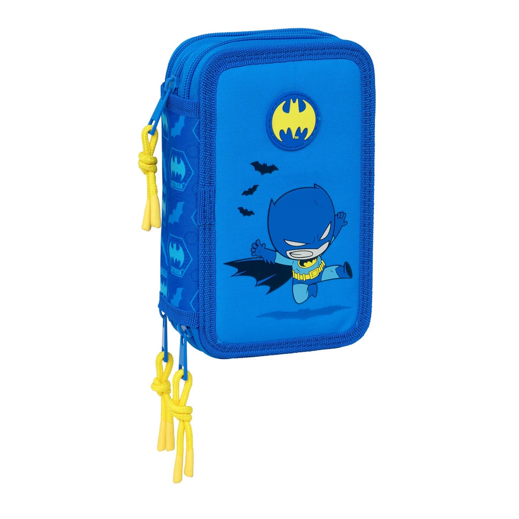 Plumier Triple Batman Azul 12,5 x 19,5 x 5,5 cm 37 Piezas