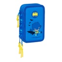 Plumier Triple Batman Azul 12,5 x 19,5 x 5,5 cm 37 Piezas