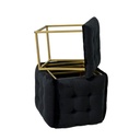 Juego de taburetes GO GIFT Transformer Negro Terciopelo Acero 50 x 50 x 50 cm Puff 5 en 1 5 Unidades
