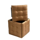 Set of stools GO GIFT Transformer Camel Leather Steel 50 x 50 x 50 cm Pouffe 5-in-1 5 Units