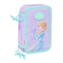 Triple Pencil Case Frozen Spirit Lilac 12,5 x 19,5 x 5,5 cm 37 Pieces
