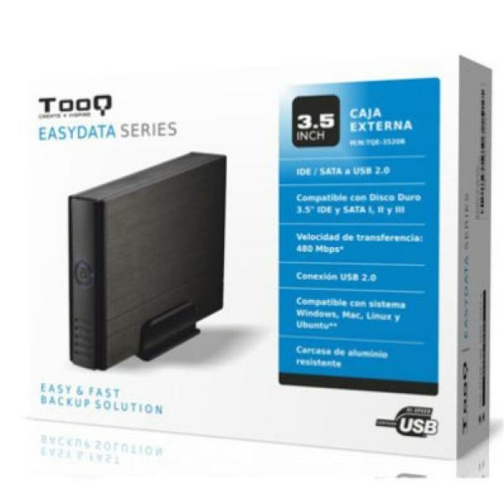 Caja Externa TooQ TQE-3520B HD 3.5" IDE / SATA III USB 2.0 Negro 3,5"