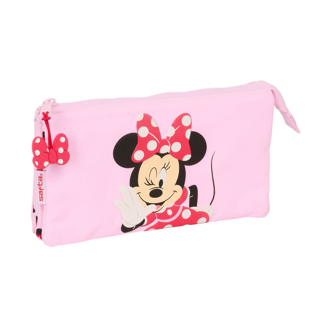 Portatodo Triple Minnie Mouse Naive Rosa 22 x 12 x 3 cm
