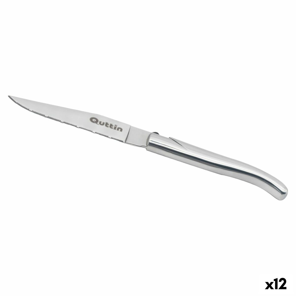 Meat Knife Quttin Kobe Silver 10,5 cm (12 Units)