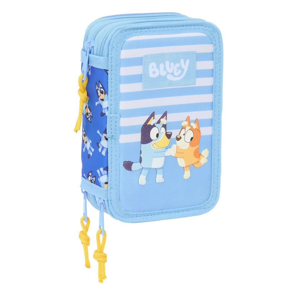 Plumier Triple Bluey Let's play Azul 12,5 x 19,5 x 5,5 cm 37 Piezas