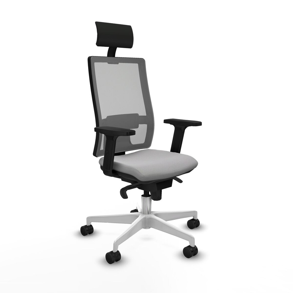 Silla de Oficina con Cabecero Piqueras y Crespo 2D026N1 Gris claro