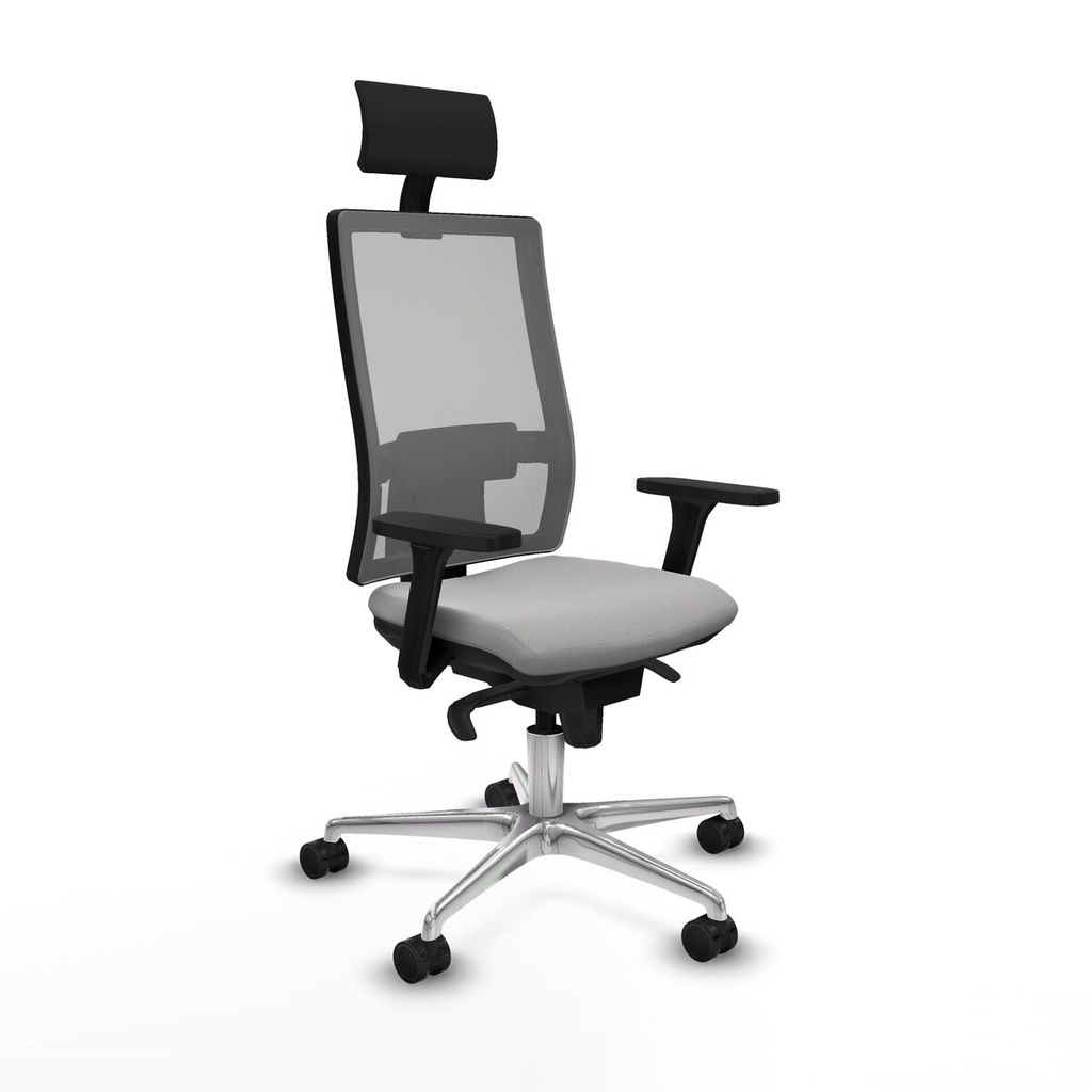 Silla de Oficina con Cabecero Piqueras y Crespo 3D086N1 Gris claro
