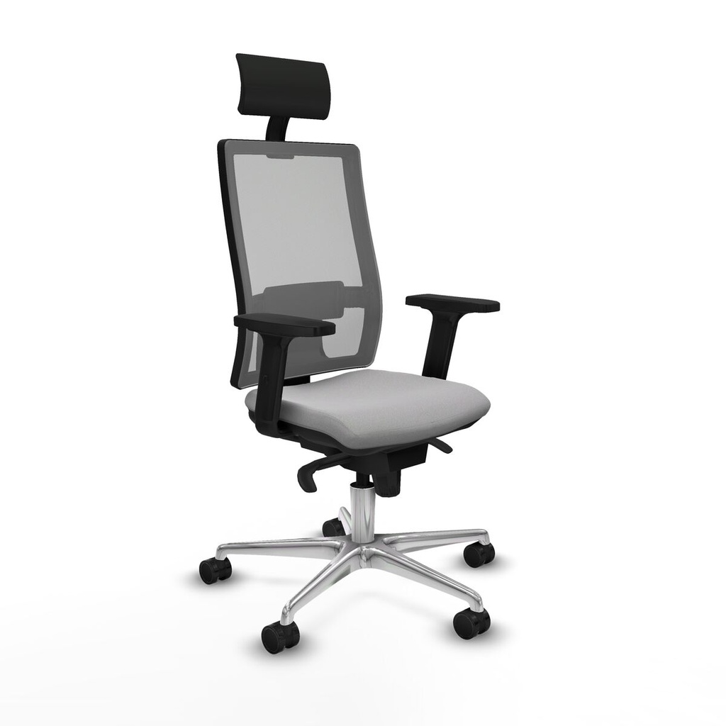 Silla de Oficina con Cabecero Piqueras y Crespo 2D086N1 Gris claro