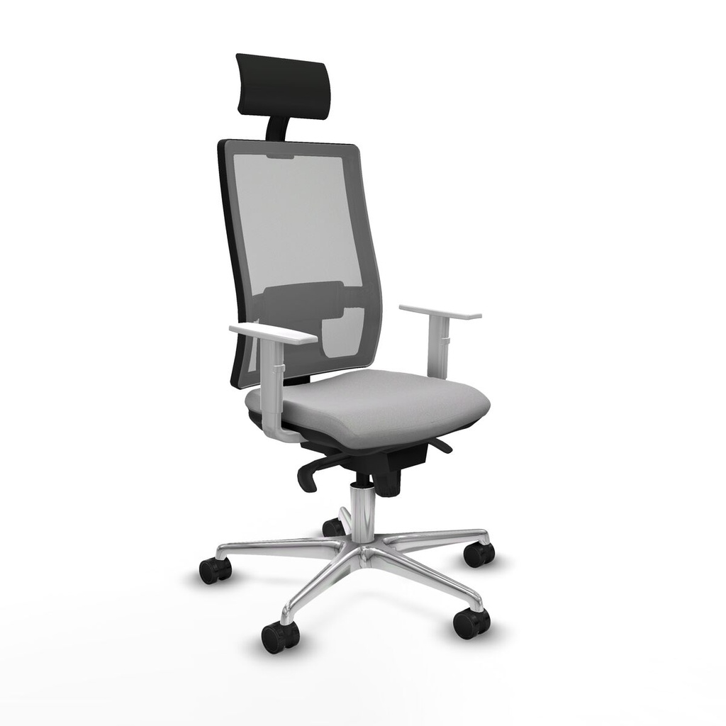 Silla de Oficina con Cabecero Piqueras y Crespo 4B086N1 Gris claro