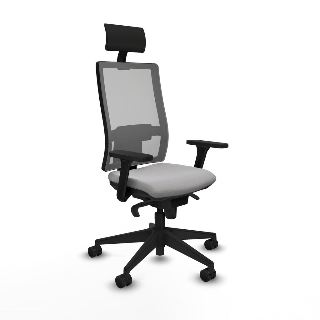 Silla de Oficina con Cabecero Piqueras y Crespo 3D066N1 Gris claro