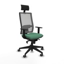 Silla de Oficina con Cabecero Piqueras y Crespo 1D066G1 Verde Esmeralda