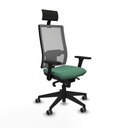 Silla de Oficina con Cabecero Piqueras y Crespo 3D066G1 Verde Esmeralda