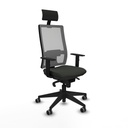 Silla de Oficina con Cabecero Piqueras y Crespo 1D066G1 Negro