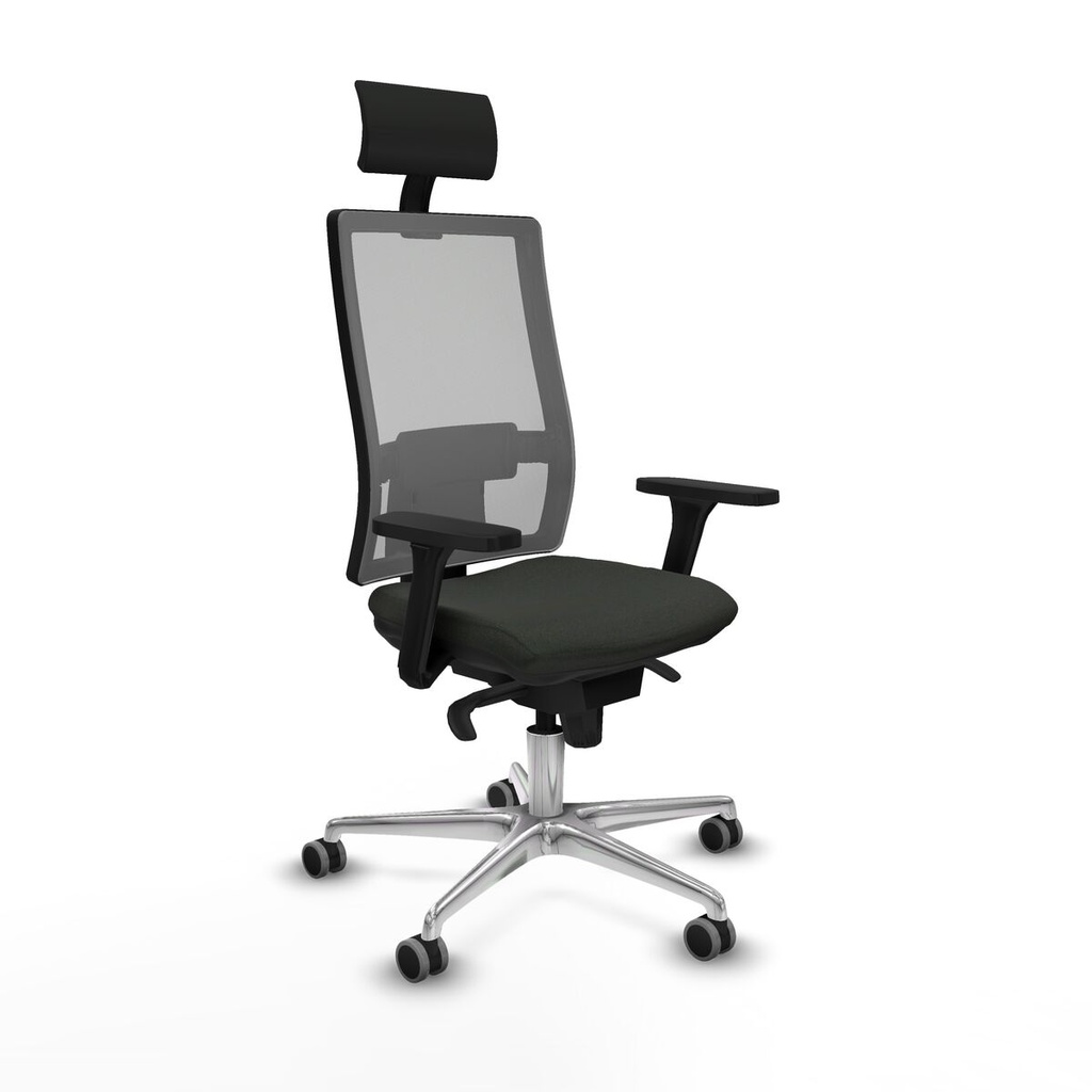 Silla de Oficina con Cabecero Piqueras y Crespo 3D086G1 Negro