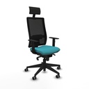 Office Chair with Headrest Piqueras y Crespo 1D066G1 Turquoise