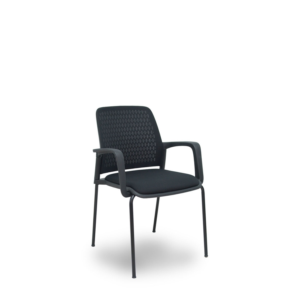 Silla de Recepción Foröl 4519PTNM840B840 Negro 4 Unidades