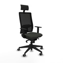 Silla de Oficina con Cabecero Piqueras y Crespo 1D066G1 Negro