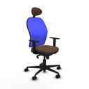 Office Chair with Headrest Jorquera Piqueras y Crespo 1D036N1 Blue Dark brown