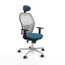 Silla de Oficina con Cabecero Jorquera Piqueras y Crespo 1D086G1 Blanco Verde petróleo