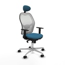 Silla de Oficina con Cabecero Jorquera Piqueras y Crespo 1D086N1 Blanco Verde petróleo