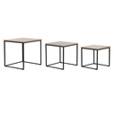 Juego de 3 mesas DKD Home Decor Negro Metal 45 x 45 x 45 cm Madera MDF