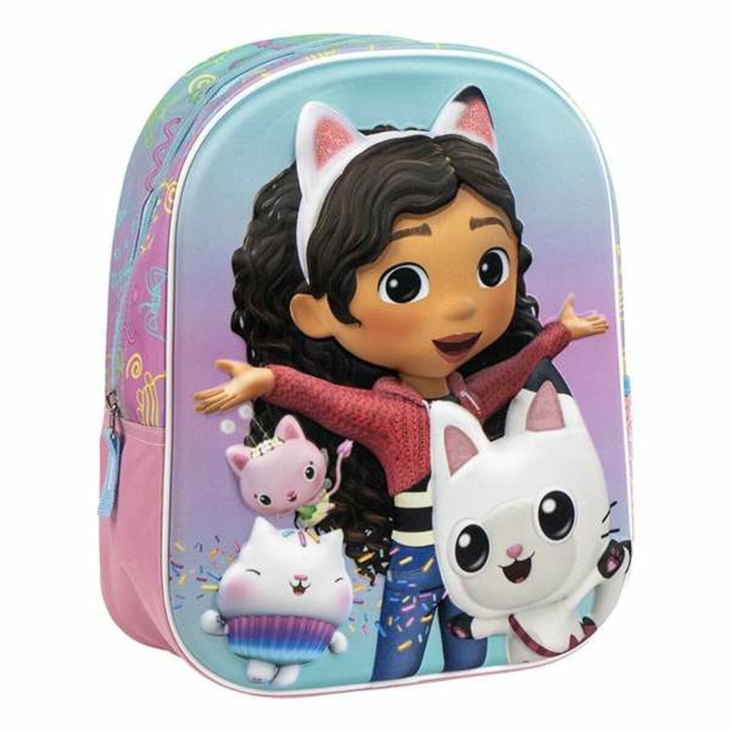 3D School Bag Gabby's Dollhouse Pink 25,0 x 31,0 x 10,0 cm