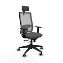 Office Chair with Headrest Horna Traslack Piqueras y Crespo 1D066G2 Dark grey
